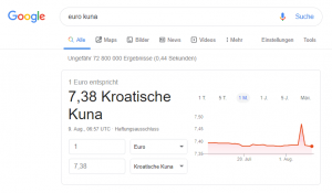Umrechnungskurs Euro Kuna