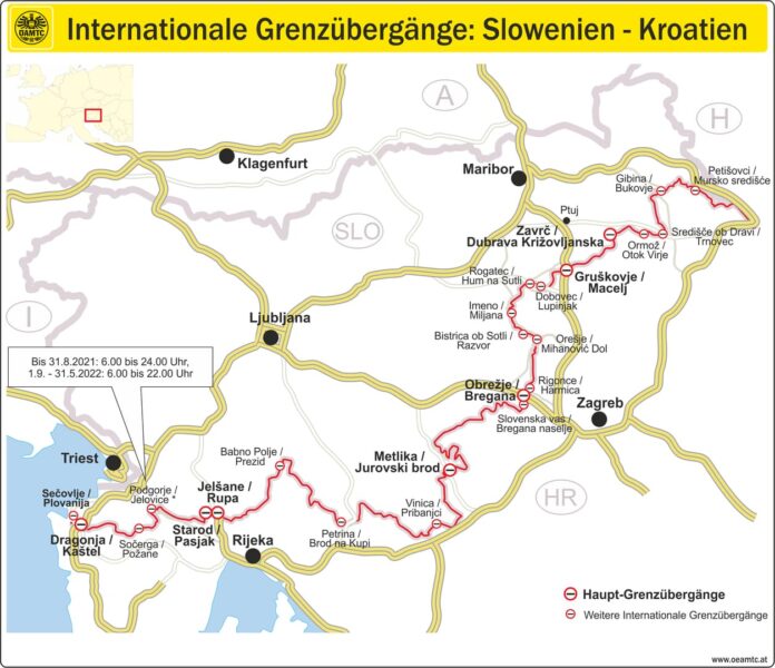 Internationale Grenzübergänge Slowenien Kroatien