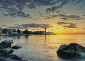 Sonnenuntergang über Porec