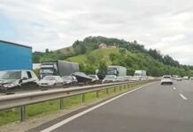 Stau in Slowenien auf Autobahn