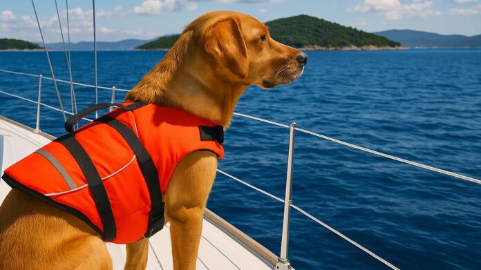 Hund auf Segelyacht