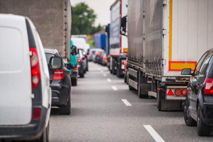 Stau auf der Autobahn